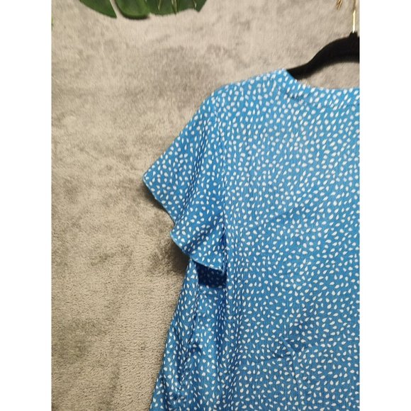 Women Mini Dress Dropped Waist V-neck Button Front Closure US SIZE 10 - Picture 13 of 14